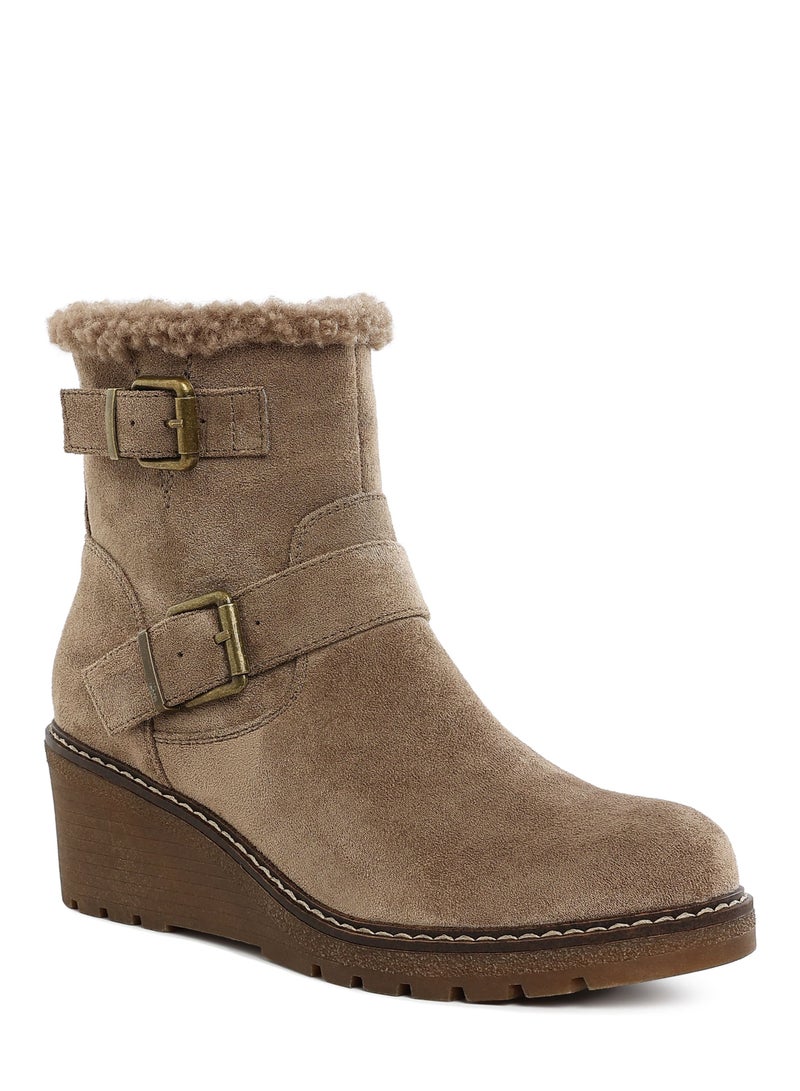 London Rag Faux Fur Harness Boots in Taupe  - Image 2