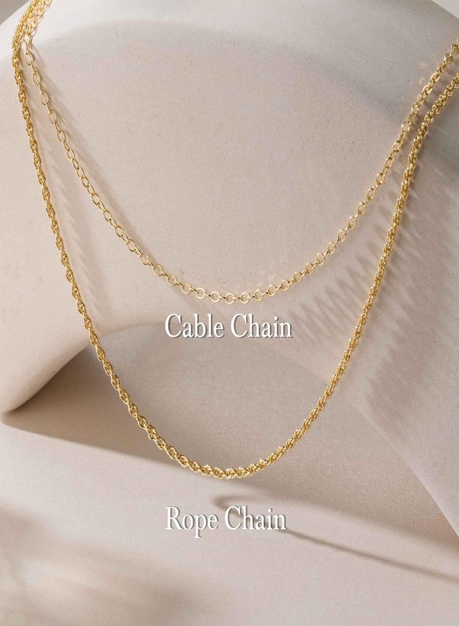 GYUYCW 14K Gold Necklaces for Women Trendy 14K Gold Chain for Women Double Chain Necklace for Womens Rope Chains Refined Shine and Elegant Presence Chains Necklace Womens - Image 3