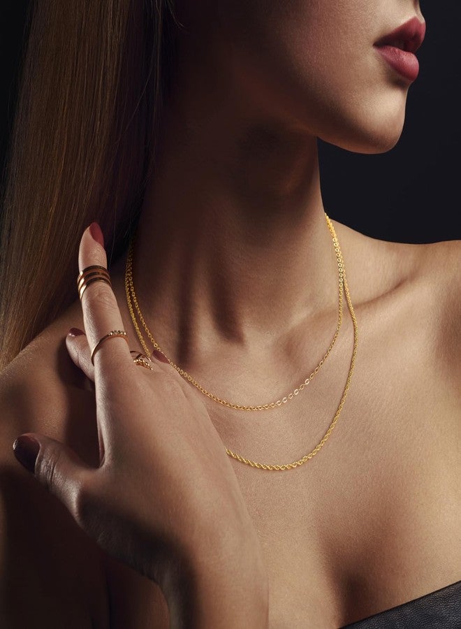 GYUYCW 14K Gold Necklaces for Women Trendy 14K Gold Chain for Women Double Chain Necklace for Womens Rope Chains Refined Shine and Elegant Presence Chains Necklace Womens - Image 5