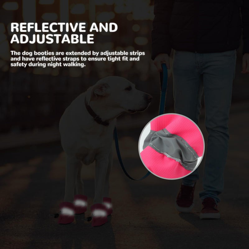 Fecialy Dog Shoes for Winter Dogs Boots & Paw Protector Warm Snow Booties Small Medium Dogs Puppies with Reflective Strip Anti-Slip Rubber Sole, Pack of 4, Size3 - Image 5