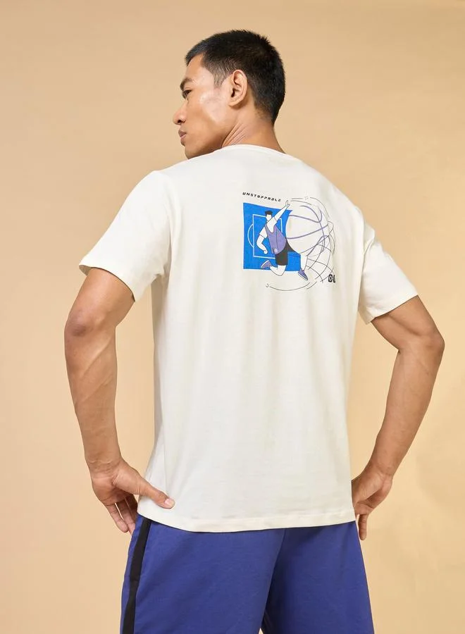 Cult Men Off White Graphic Print Short Sleeve T-Shirt