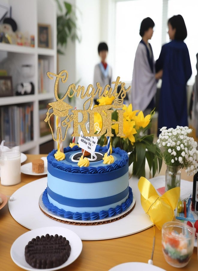 ZACHAKO Gold Glitter Congrats RDH Cake Topper, Congrats Dentist/Dental School Survivor/Holy Molar You Did It, 2026 Graduation Party Decorations - Image 3