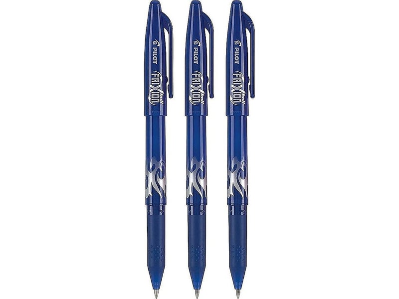 Pilot, FriXion Ball Erasable & Refillable Gel Ink Pens, Fine Point 0.7 mm, Pack of 3, Blue - Image 1