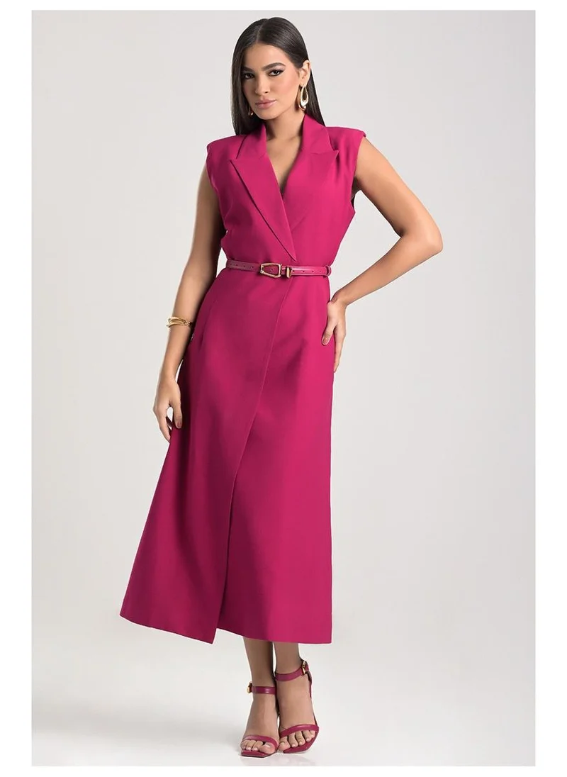 Carmen Steffens Fuchsia Tailored Dress with Belt