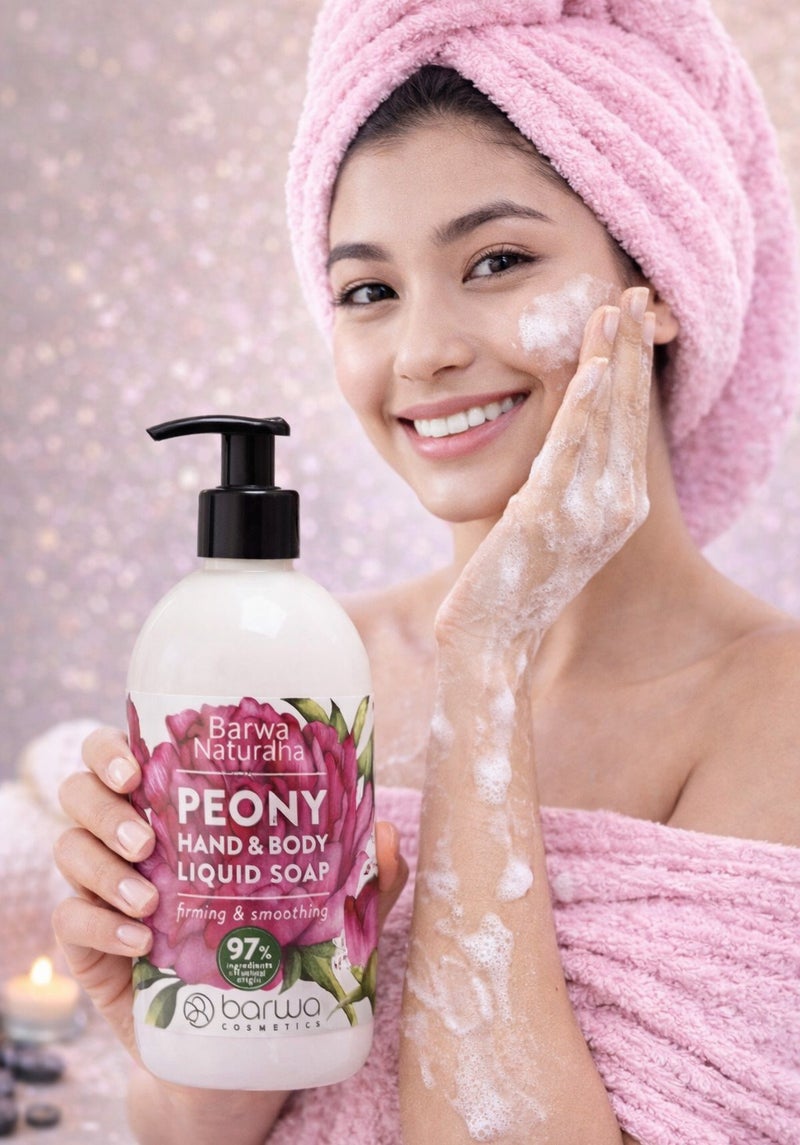 باروا صابون سائل طبيعي من باروا لشد وتنعيم البشرة برائحة الفاوانيا 500 مل - Image 1