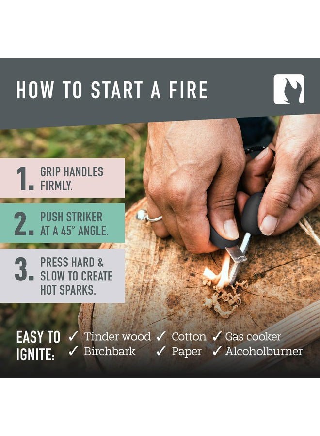 Light My Fire أداة إشعال النار من لايت ماي فاير - قضيب حديدي للبقاء على قيد الحياة - مجموعة إشعال النار من المغنيسيوم - 3/8" إشعال نار 2 في 1 للنيران 12,000 ضربة - Image 4