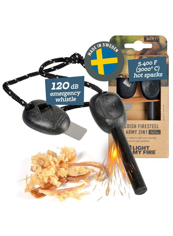 Light My Fire أداة إشعال النار من لايت ماي فاير - قضيب حديدي للبقاء على قيد الحياة - مجموعة إشعال النار من المغنيسيوم - 3/8" إشعال نار 2 في 1 للنيران 12,000 ضربة - Image 1