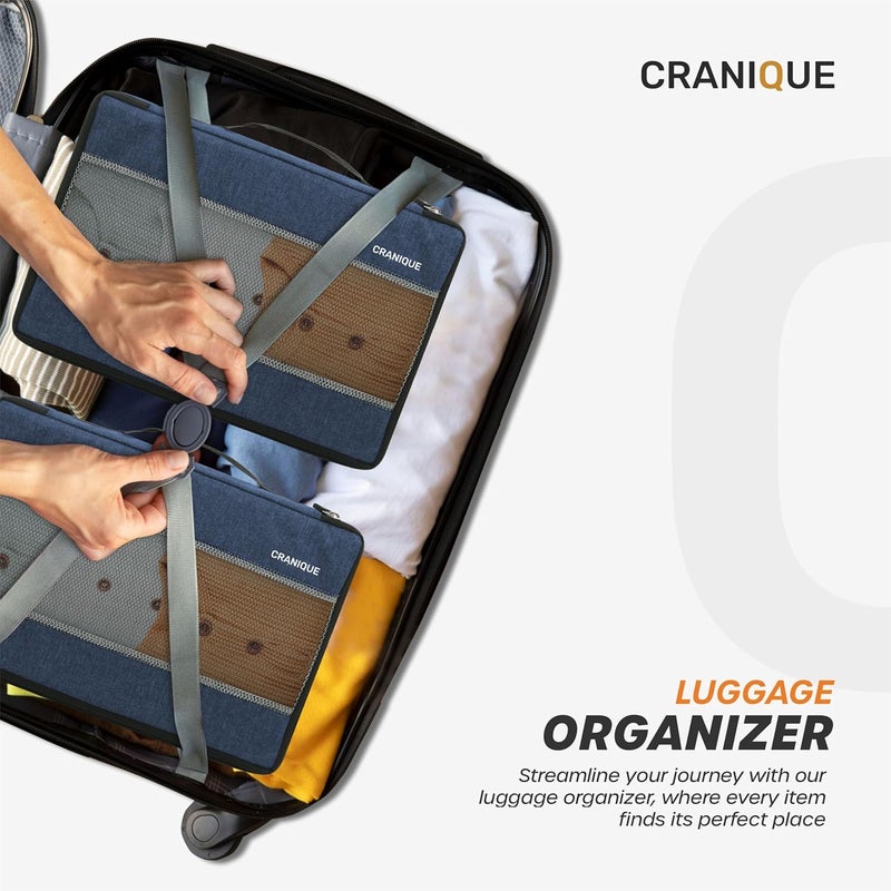 Cranique Polyester Packing Cubes for Travel Organizer, Storage Bag, Packing Bag for Toiletries, Clothes, Essential Pouch, Travel Organizer for Men & Women Pack of 3 (Cube1-Blue-Pack3) - Image 5