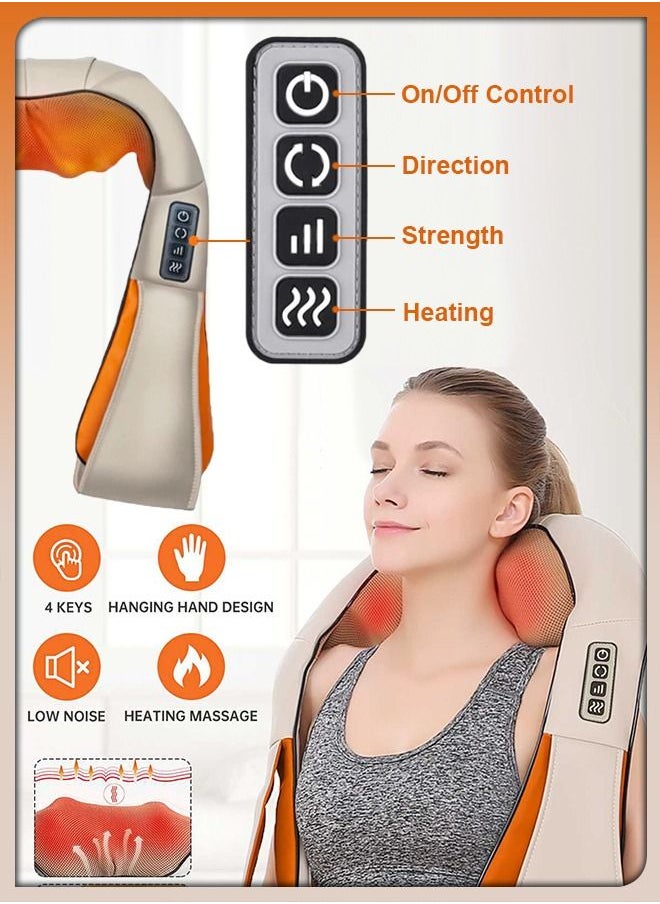 DBLEW Home Car U Shape Shawl Electric Shiatsu Neck And Shoulder Back Foot Waist Abdominal Body Massager with Heat Vibration Deep Tissue 3D Cervical Kneading Pillow For Muscle Pain Relief  - Image 3