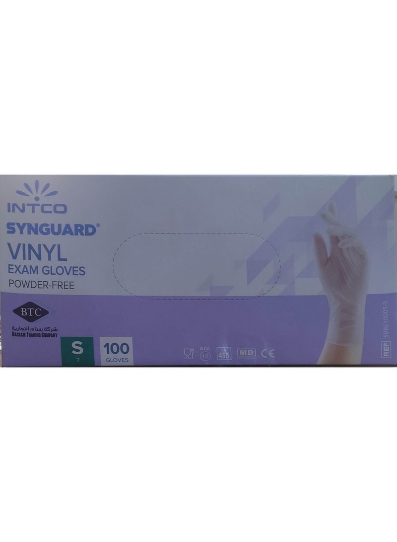 Intco Disposable Vinyl Gloves, Safe, Flexible, Powder-Free, for Medical and Kitchen Use, 100 Gloves, Size S - Image 3