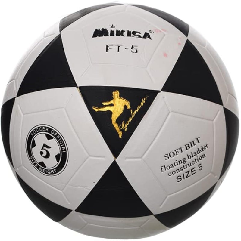 Mikasa ft-5 soft bilt floating bladder construction ball official weight &amp; size 5 moisten needle inflate 8-9 lbs suitable for all conditions - black white