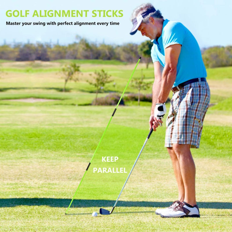 Asyxstar Golf Alignment Stick - Upgraded 48" Golf Sticks Training Aid 2 Pack for Aiming, Putting, Full Swing Trainer, Posture Corrector with Clear Tube Case Golf Gifts for Men Women Golfers - Image 4