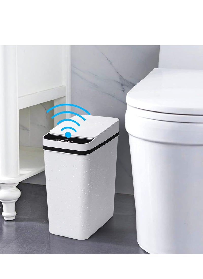 RATSAW Bathroom Touchless Trash Can 12L Smart Automatic Motion Sensor Can with Lid Electric Narrow Small Garbage Bin for Kitchen Office Living Room Toilet Bedroom RV  - Image 1