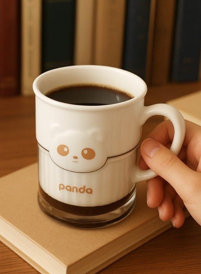☕ كوب باندا عصري - كوب قهوة أكريليك لطيف  أنيق وسهل التنظيف مثالي للمكتب أو ركن القهوة🐼 - Image 1