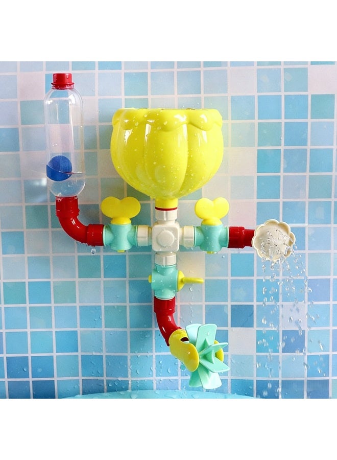 YIQU Fun Pipe Bath Toy, Interactive Baby Bathtub Toy for Cognitive Development, DIY Assemble Water Play Set for Toddlers 6M+ - Image 5