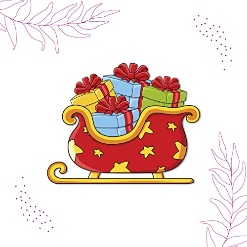 Bhai Please Sleigh Wooden Fridge Magnet (Pack of 1) | Festive Wooden Magnet for Fridge, Office, Hampers & Secret Santa Gifting | Premium Christmas Gift & Holiday Decoration | (3 Inch) - Image 3