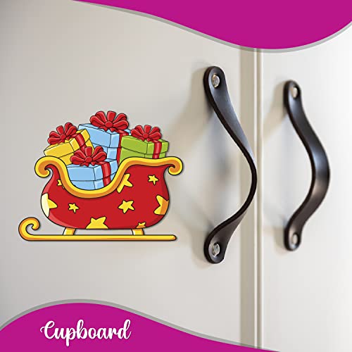 Bhai Please Sleigh Wooden Fridge Magnet (Pack of 1) | Festive Wooden Magnet for Fridge, Office, Hampers & Secret Santa Gifting | Premium Christmas Gift & Holiday Decoration | (3 Inch) - Image 2