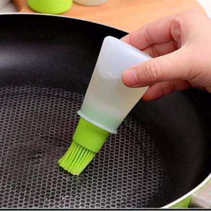 TERXA TERXA Silicone Oil Bottle Brush Oil Dispenser Bottle Brush for PastryBakingGrillingFrying Baking Tool Accessories Oil Bottle Brush with Cap Dispenser for Kitchen Pack of 1Multicolor - Image 1