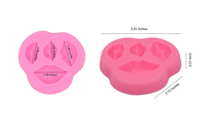 FEILIBAY 3 Pack Silicone Fondant Cake Molds  Rose Flower  Lips  Heart Shape Candy Molds Set for Chocolate Making  Cake  Valentines Day  Wedding Decoration  Polymer Clay Craft Project - Image 4