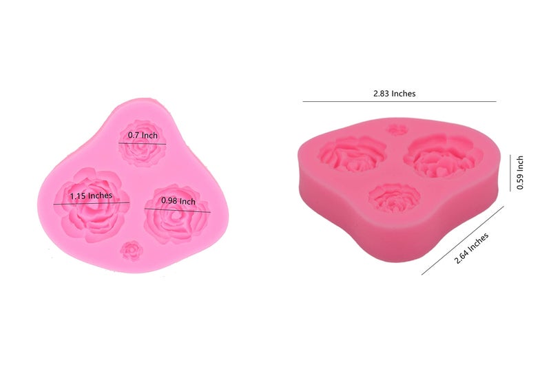 FEILIBAY 3 Pack Silicone Fondant Cake Molds  Rose Flower  Lips  Heart Shape Candy Molds Set for Chocolate Making  Cake  Valentines Day  Wedding Decoration  Polymer Clay Craft Project - Image 5