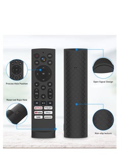 Excefore غطاء سيليكون لجهاز التحكم الصوتي Hisense ERF3A90، مناسب لجهاز التحكم عن بعد Hisense U7G U9G U8 Series 4K ULED، غطاء سيليكون مع حبل (جراب أسود)  - Image 3