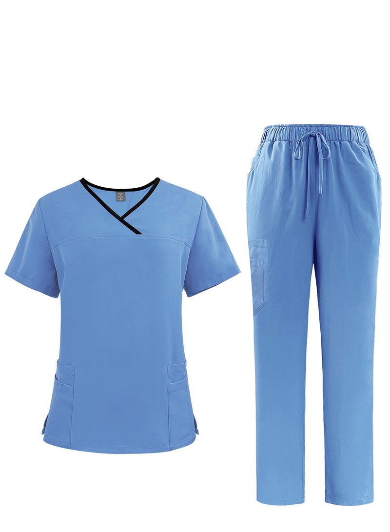 Hand washing clothes, split set, short sleeved brush clothes, women's dental clinic doctors' work clothes, medical uniforms - Image 1