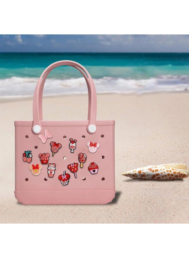CTOHN Beach Charms for Bogg Bag, Cute Pink Mouse Theme Decoration Charm Accessories for Rubber Tote Handbag Beach Bag - Image 4