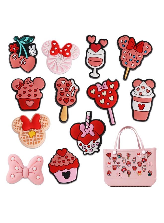 CTOHN Beach Charms for Bogg Bag, Cute Pink Mouse Theme Decoration Charm Accessories for Rubber Tote Handbag Beach Bag - Image 1