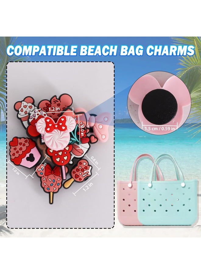 CTOHN Beach Charms for Bogg Bag, Cute Pink Mouse Theme Decoration Charm Accessories for Rubber Tote Handbag Beach Bag - Image 2