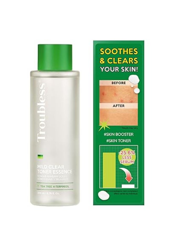 Troubless Mild Clear Toner Essence Tea Tree Facial Toner for All Skin Types Hydrating Skin Toner Daily Skin Care 676 fl oz - Image 1