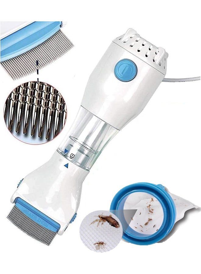 V-Comb Electric Flea Comb with Three Filter, Professional Hair Filter Tool with Enhanced Features, for Trap Head Lice and Eggs Remover, Plug and Play, Suitable for Adults, Children, Pets - Image 1