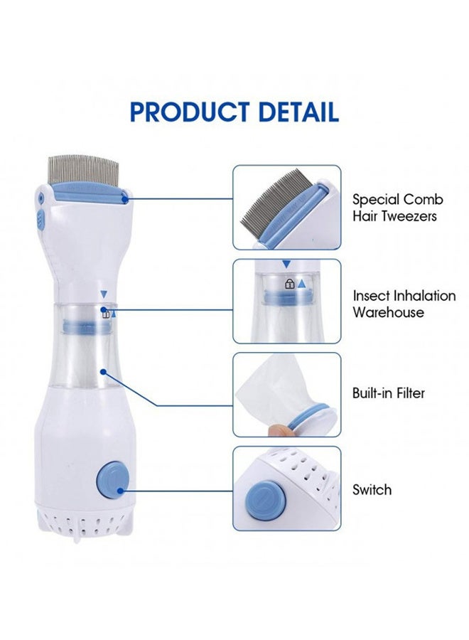V-Comb Electric Flea Comb with Three Filter, Professional Hair Filter Tool with Enhanced Features, for Trap Head Lice and Eggs Remover, Plug and Play, Suitable for Adults, Children, Pets - Image 4