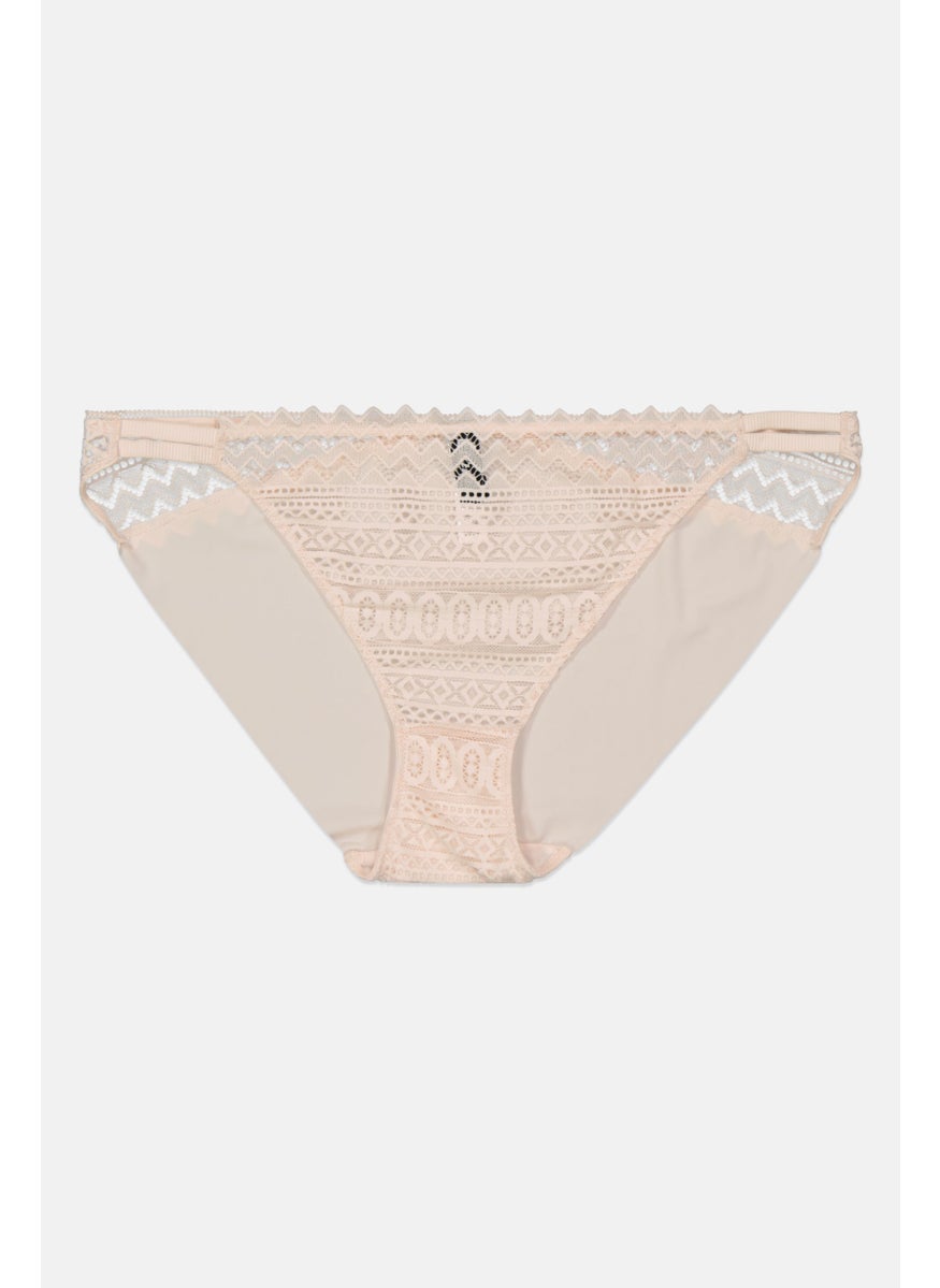 Etam Women Textured Pull On Slip Panty, Pink  - Image 1