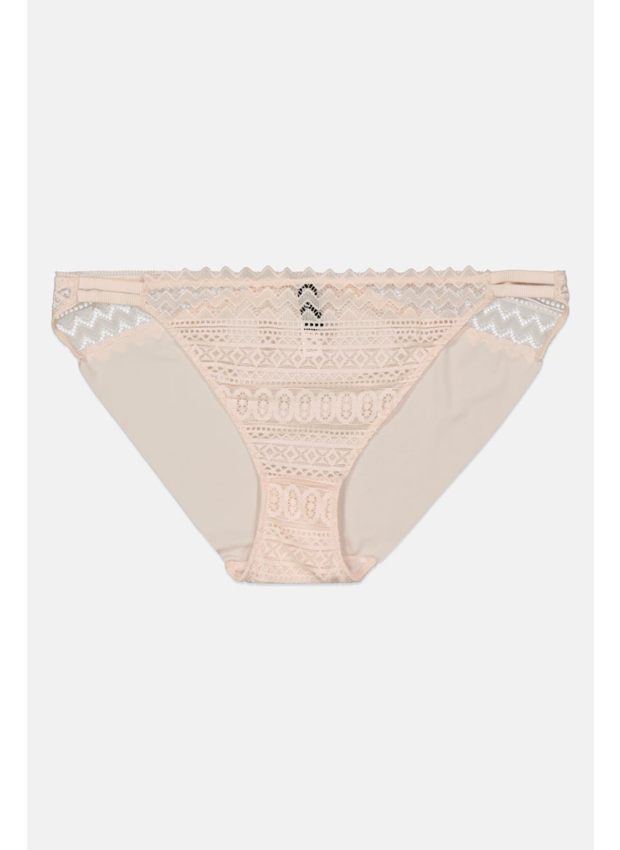 Etam Women Textured Pull On Slip Panty, Pink  - Image 2