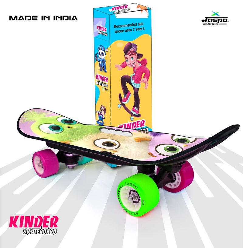 Jaspo Street - Runner Junior 18 Inches Fiber Skateboard for Kids Upto 7 Years Age Group Recommended for Boys and Girls (Best for Beginners and Learners) (Love Angels) - Multicolor - Image 5