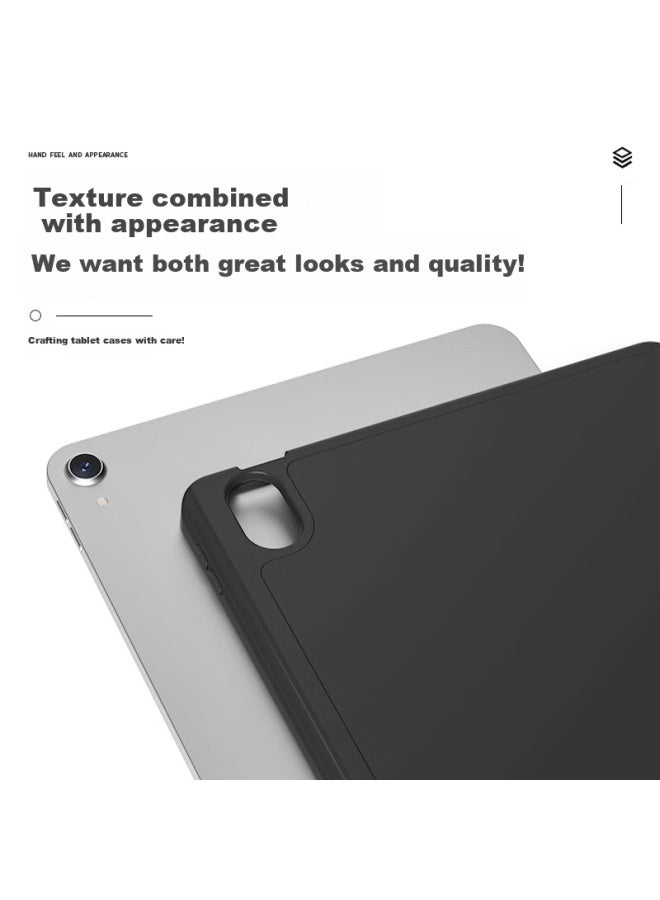 Zoyu Apple Ipad Mini 7 Case With Pencil Slot, Compatible With Mini 6, Tri-fold Full Coverage Soft Shell Tablet Case, Premium Black - Image 3