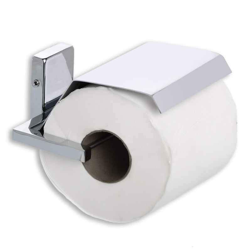 BLEQYS® Stainless Steel Toilet Paper Holder with Mobile Stand, Wall Mounted Tissue Paper Holder with Shelf, Brushed Stainless Steel No Drill Tissue Roll Holder Bathroom - Image 1