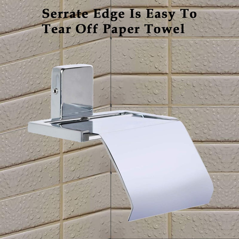 BLEQYS® Stainless Steel Toilet Paper Holder with Mobile Stand, Wall Mounted Tissue Paper Holder with Shelf, Brushed Stainless Steel No Drill Tissue Roll Holder Bathroom - Image 5