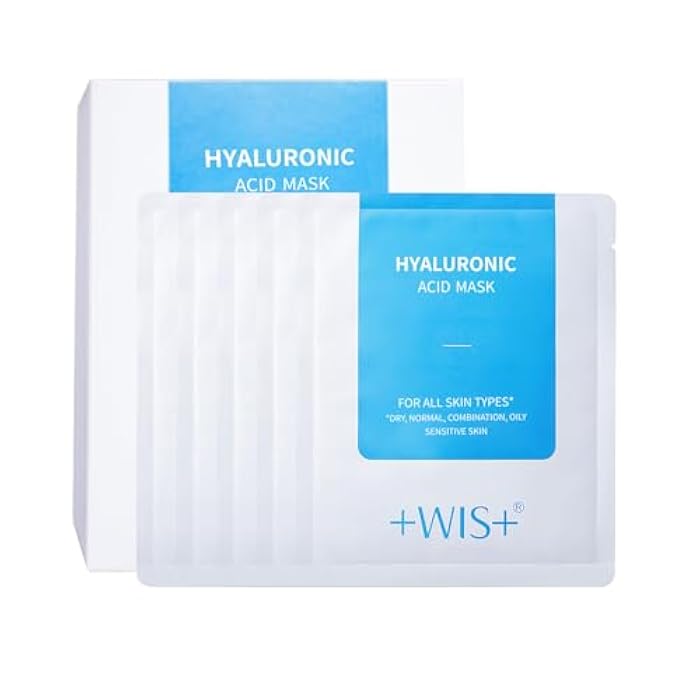 +WIS+ Hyaluronic Acid Face Mask 24 EA with Hyaluronic Acid Serum and Vitamin B5, Facial Mask for Dry Skin, Anti-Aging Mask to Plump and Repair Dehydrated Skin, Safe on Sensitive Skin,gifts for women - Image 1
