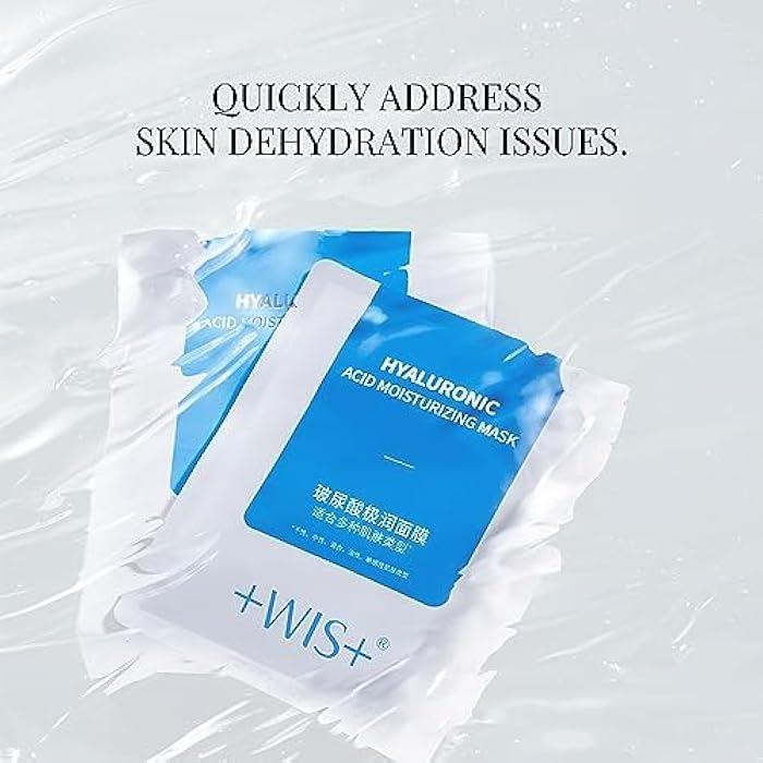 +WIS+ Hyaluronic Acid Face Mask 24 EA with Hyaluronic Acid Serum and Vitamin B5, Facial Mask for Dry Skin, Anti-Aging Mask to Plump and Repair Dehydrated Skin, Safe on Sensitive Skin,gifts for women - Image 2