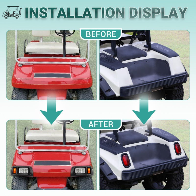 Drive-up Club Car LED Light Kit 12 Volt Headlight and Tail Light Assembly for 1993-Up Club Car DS Golf Cart OEM 101988001 101988002 - Image 5