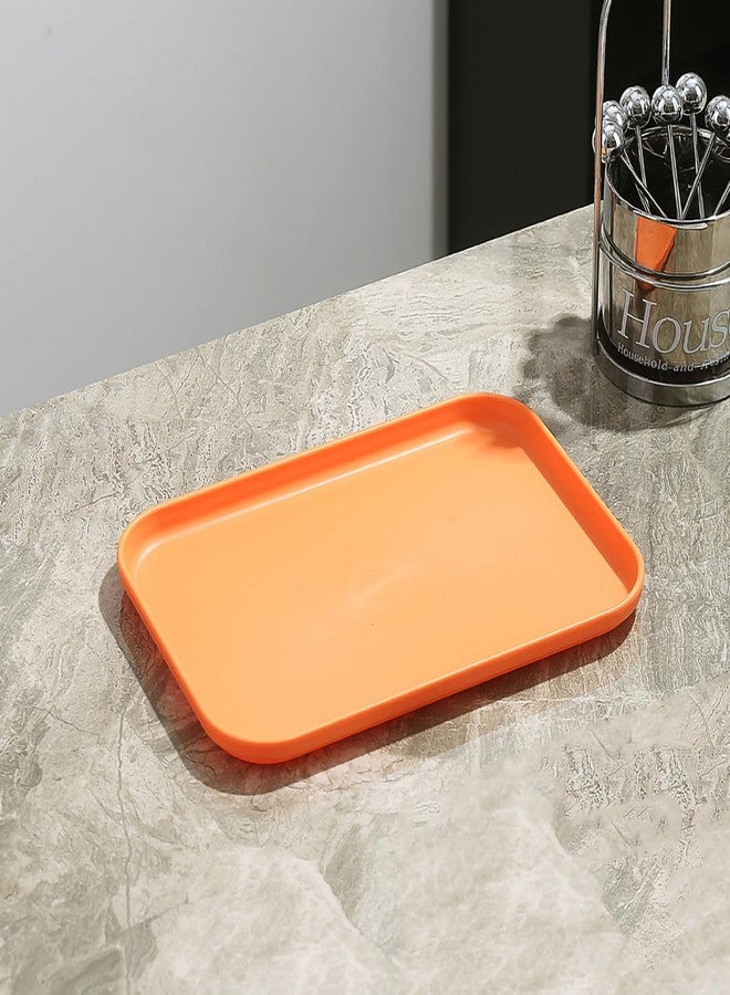 Oicia Wheat Straw Serving Trays Set of 4, 25 cm Rectangular Snack Trays, Lightweight Unbreakable Fast Food Tray, Dishwasher & Microwave Safe Stackable Cafeteria Tray for Home, Kitchen, Restaurant - Image 3
