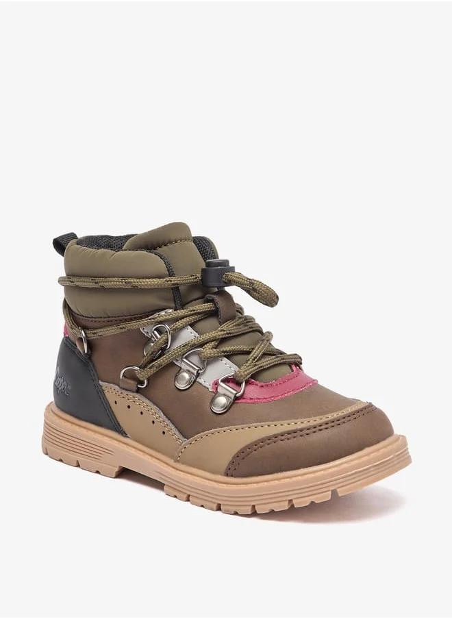 Lee Cooper Boys' Panelled Low Ankle Boots with Adjustable Cord Lock Closure