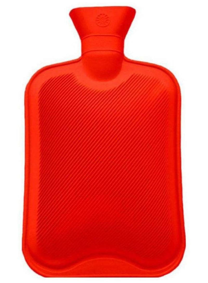 إسكدنيا كيس ماء ساخن في العلاجات الساخنة والباردة، كيس ماء ساخن سعة 2 لتر  لتخفيف آلام الرقبة والكتف، لون أحمر لتدفئة أقدام اليد. - Image 1