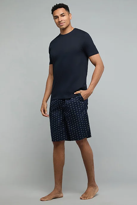 أر أند بي Patterned Lounge Shorts with Drawstring Waist