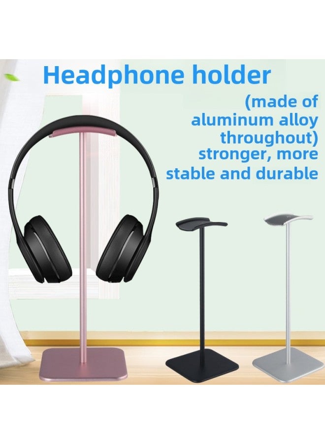 Loquat Headset Holder Headset Aluminum Alloy Headset Storage Rack Internet Cafe Home Desktop Headset Hanger Exhibition Hook-Color:Black (aluminum Alloy)  - Image 1