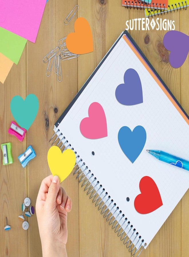 Sutter Signs Paper Heart Cutouts 108pcs | Cut Out Shapes for Bulletin Board, Classroom, Decorations, Crafts - Image 4