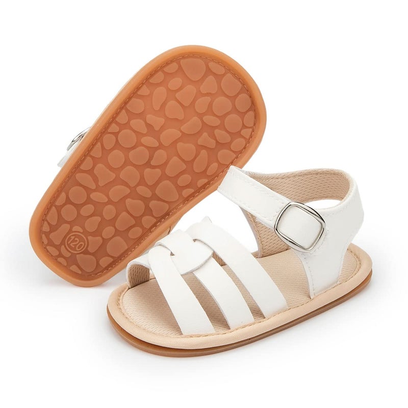 Babelvit Infant Baby Girl Boy Sandals Comfort Premium Summer Outdoor Casual Beach Shoes with Flower Bowknot Anti Slip Rubber Sole Newborn Toddler Prewalker First Walking Shoes - Image 1