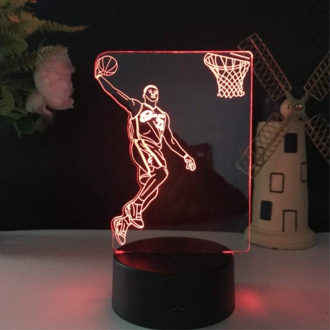 3D ILLUSION LED NIGHT LIGHT7 COLORS GRADUAL CHANGING TOUCH SWITCH USB TABLE LAMP FOR HOLIDAY GIFTS OR HOME DECORATIONS 7 COLOUR BASKETBALL LIGHT