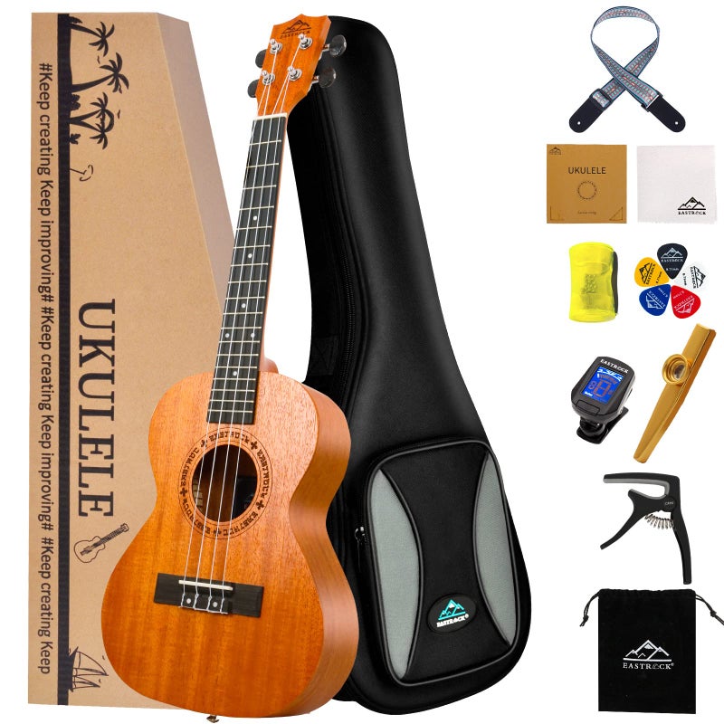 EASTROCK Tenor Ukulele Mahogany Beginner 26 inch Ukelele Big Package Kit Ukulele Ukalalee Suitable for adults Beginners 26Mahogany